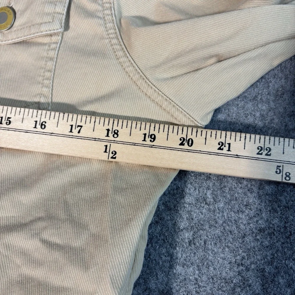 American Eagle Cropped Jacket Womens  XL (Fits Medium) Tan Denim Y2K Casual Fit‎